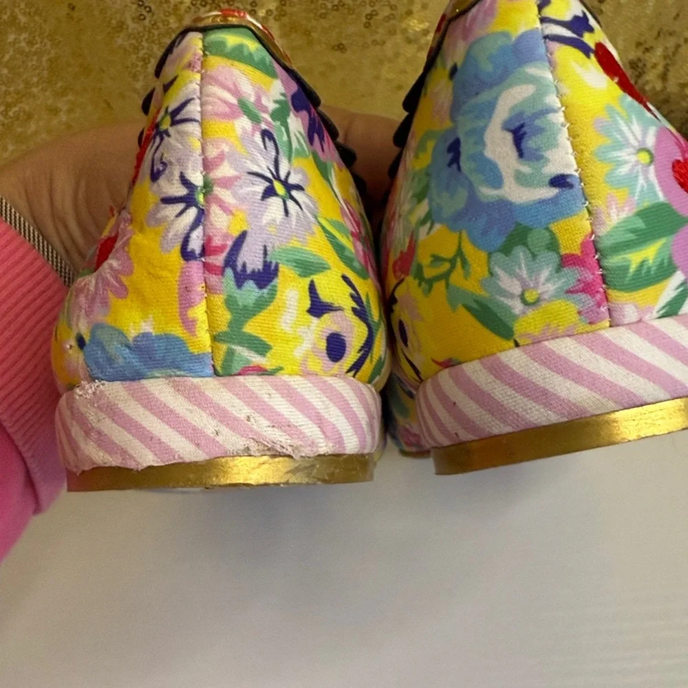 Disney Irregular Choice “Why Hello”Mickey and Minnie Mouse Floral Flats